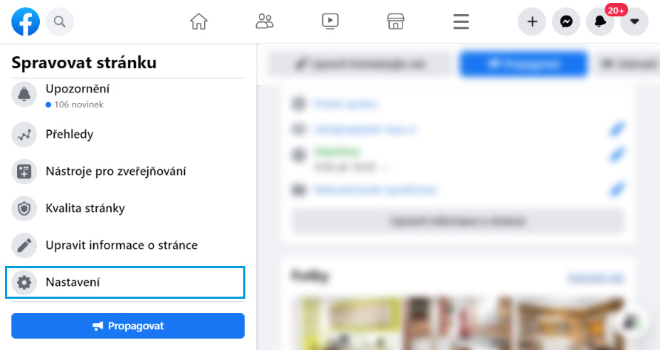 Připojení Facebook
