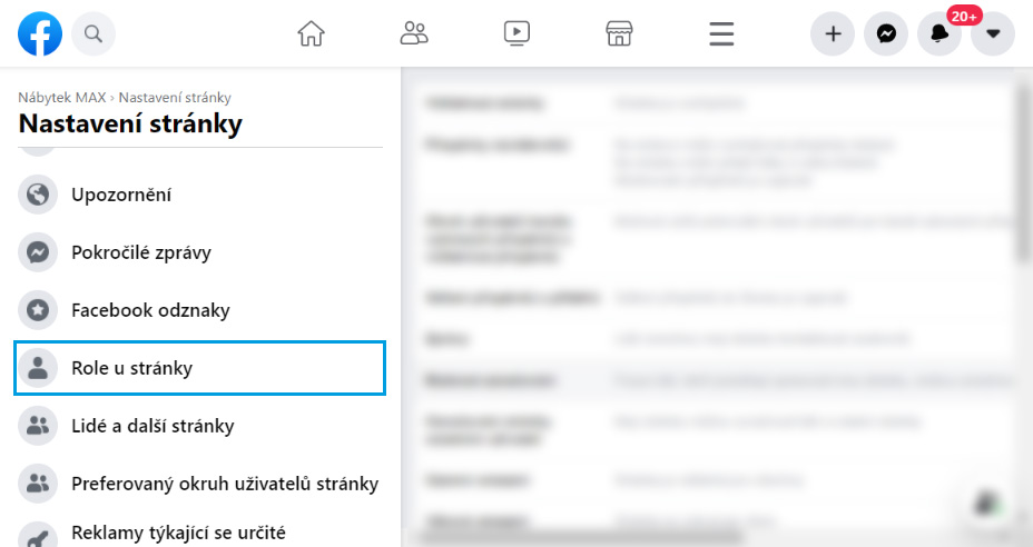 Připojení Facebook